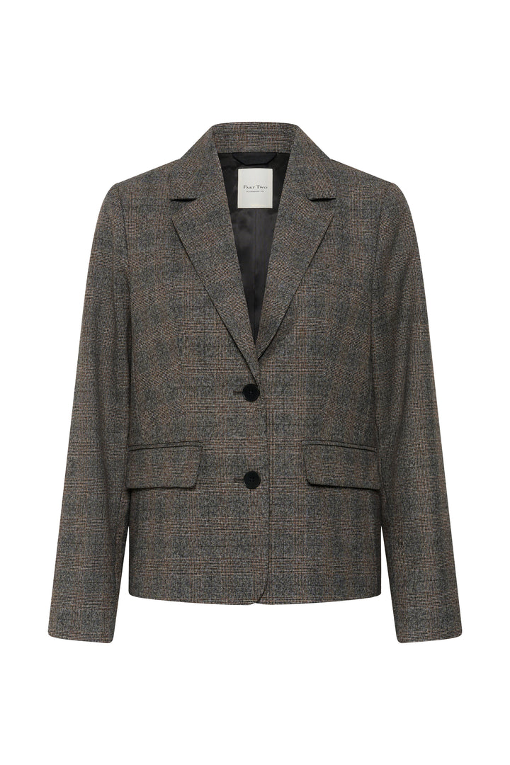 Clarissa fitted plaid blazer 