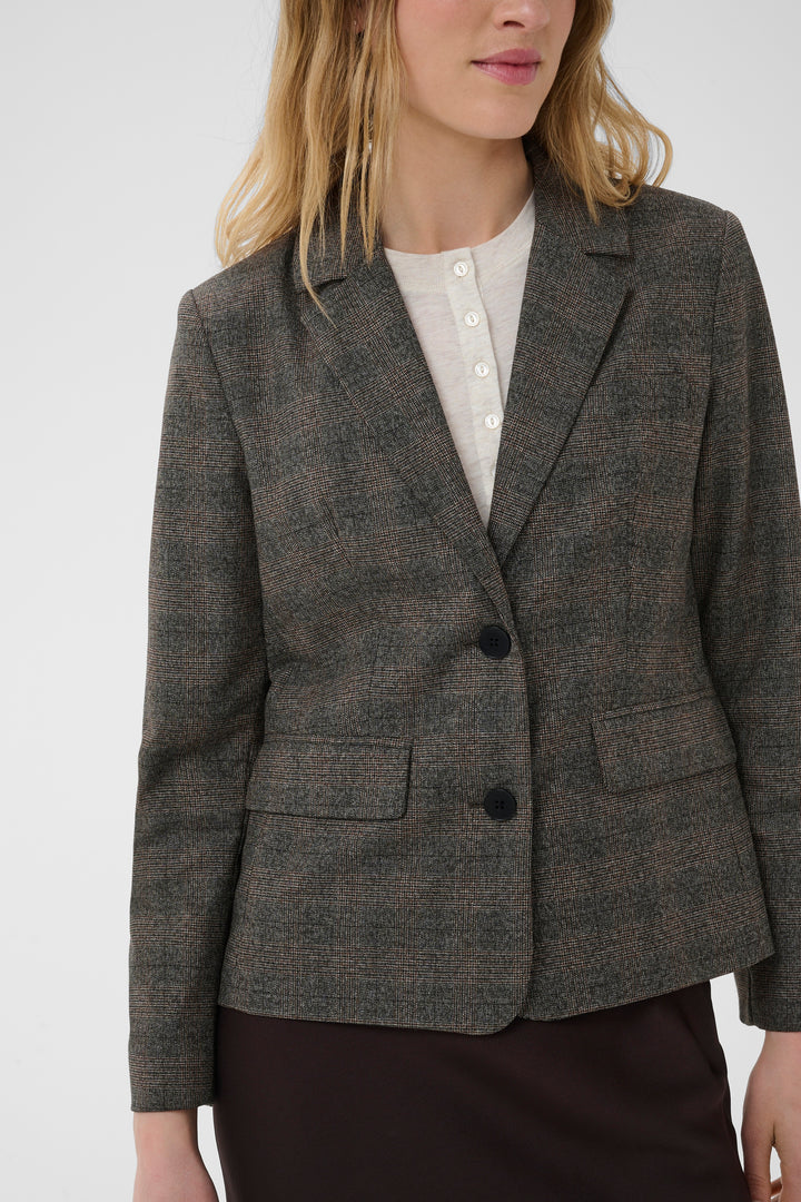Clarissa fitted plaid blazer 
