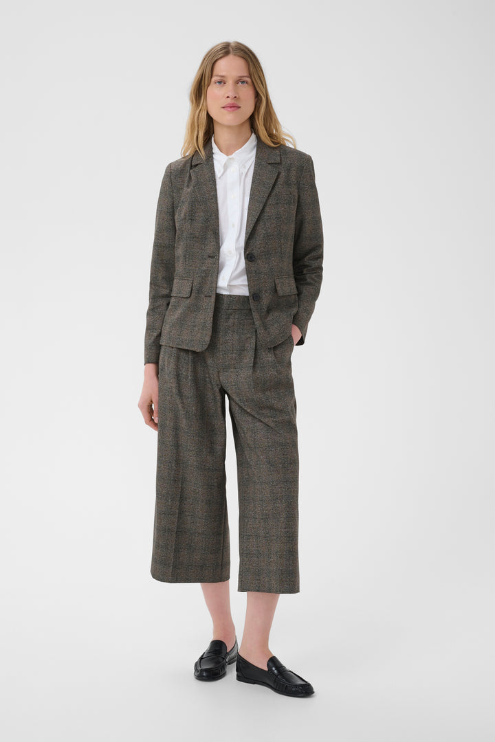 Clarissa fitted plaid blazer 
