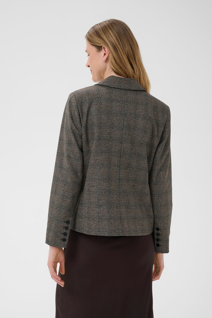 Clarissa fitted plaid blazer 