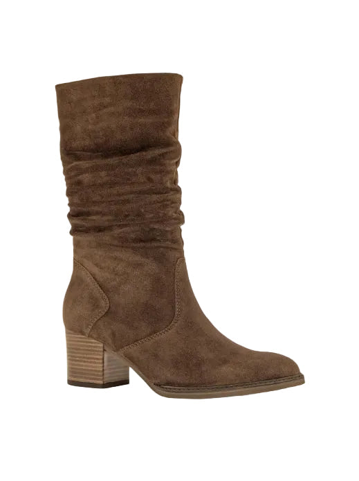 Suede ankle boots with block heel 