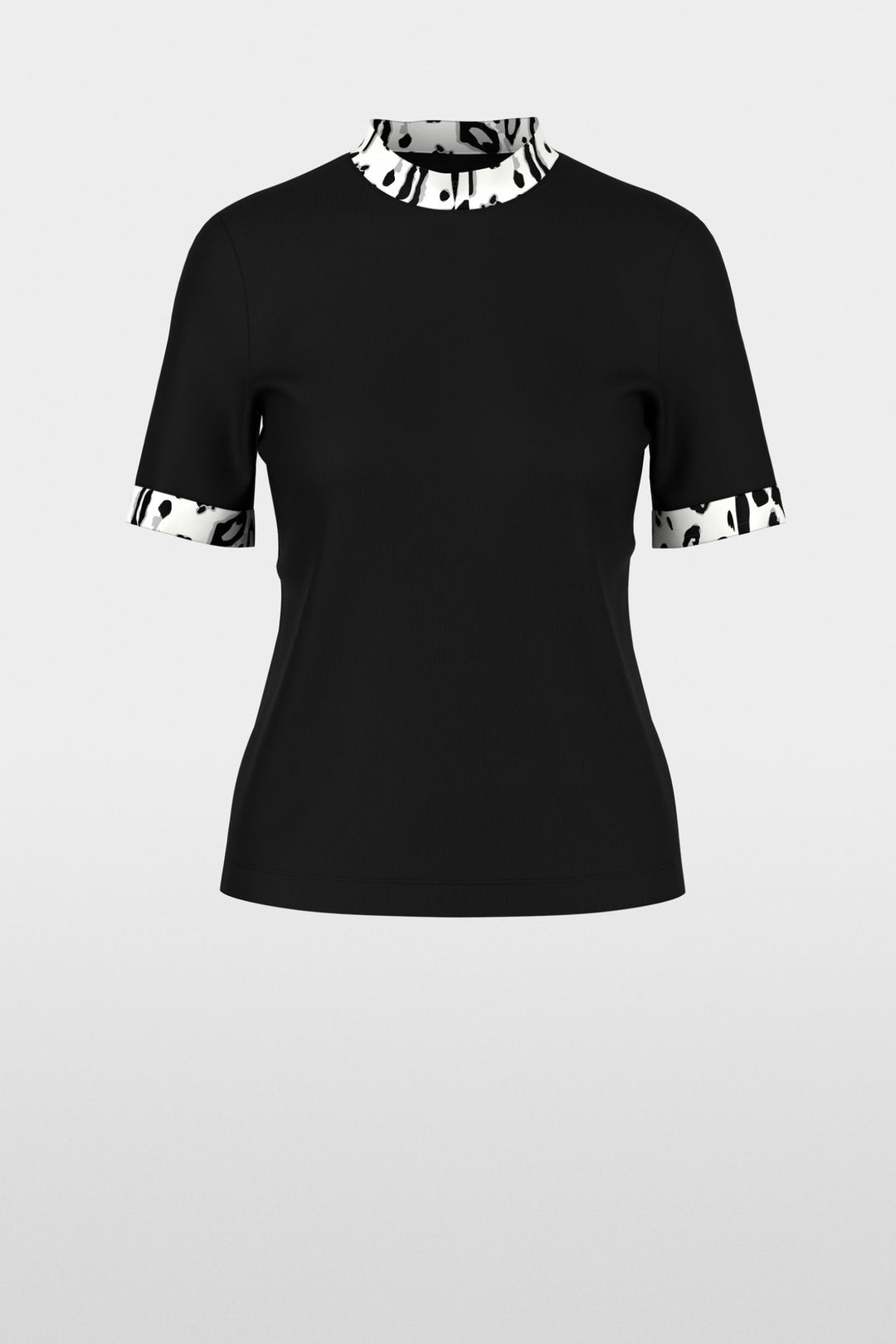 Ribbed T-shirt with leopard details 