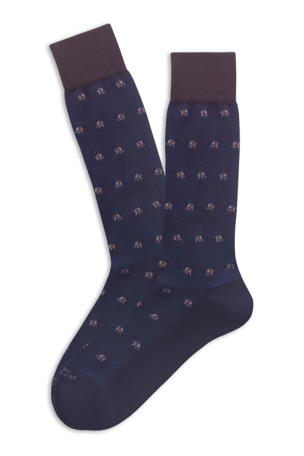 Bas fantaisie avec motif d'éléphants brodés, raffiné et ludique, parfait pour dynamiser vos tenues quotidiennes élégamment.