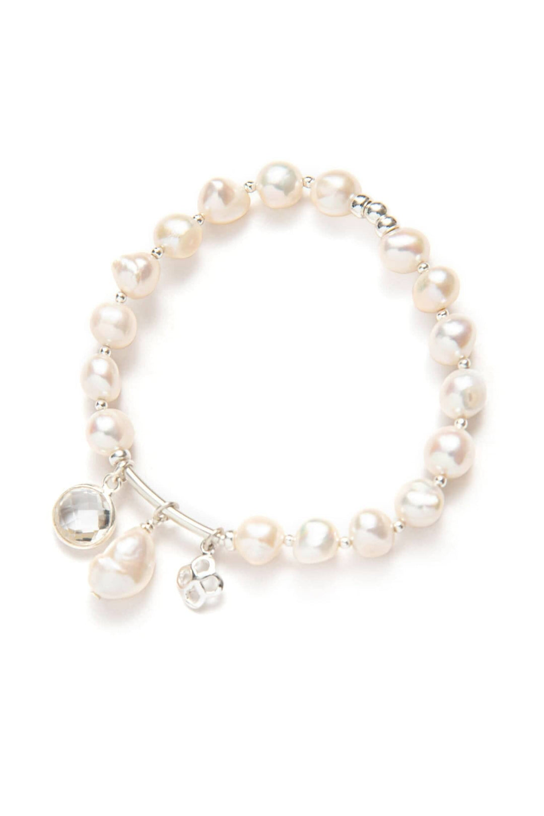 Bracelet en perles d'eau douce avec breloques, argent sterling, collection Not So Quiet, élégant et audacieux.