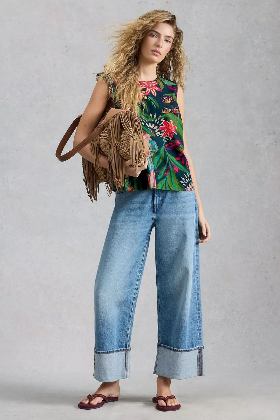 Camisole Matilda fluide imprimé tropical
