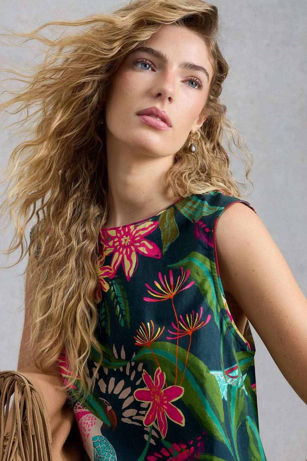 Camisole Matilda fluide imprimé tropical