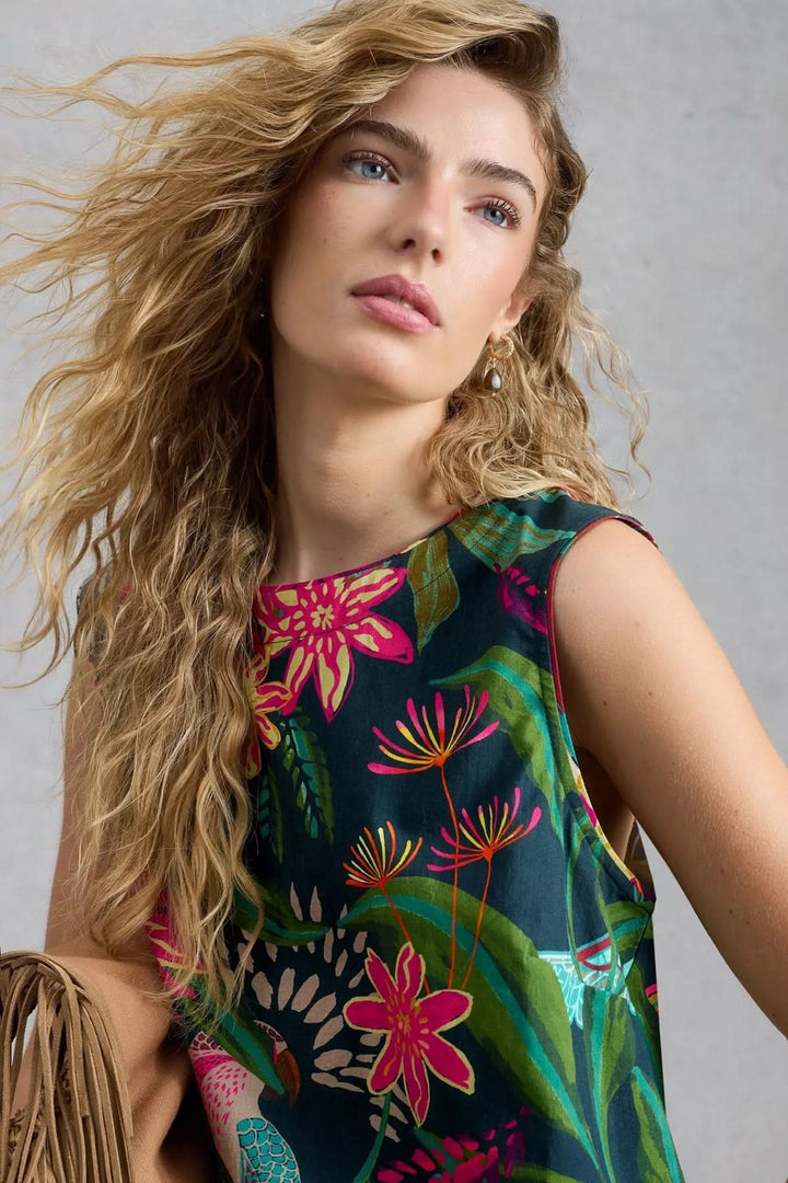 Camisole Matilda fluide imprimé tropical