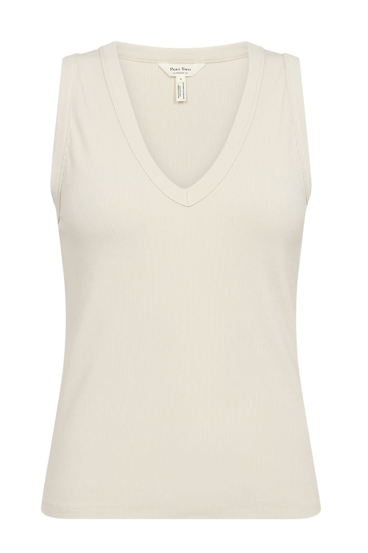 Camisole Nikkia en viscose douce, avec encolure en V, idéale pour un look chic et décontracté.