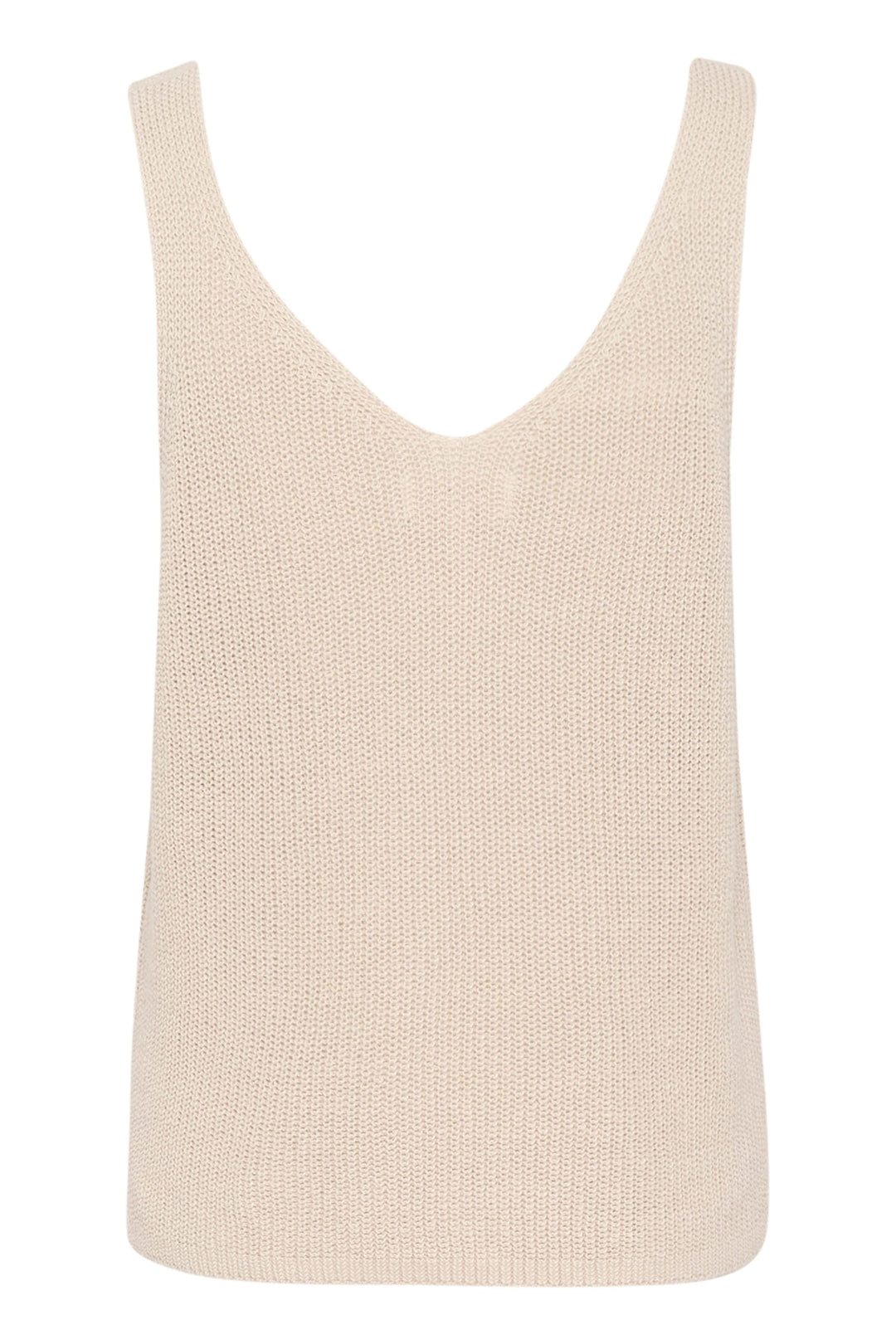Camisole Rebecca tricotée col v sans manches en maille texturée, idéale pour l&