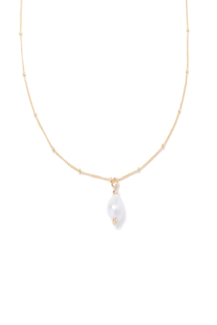 Chaîne Be Minimalist en vermeil or 14kt avec perle d&