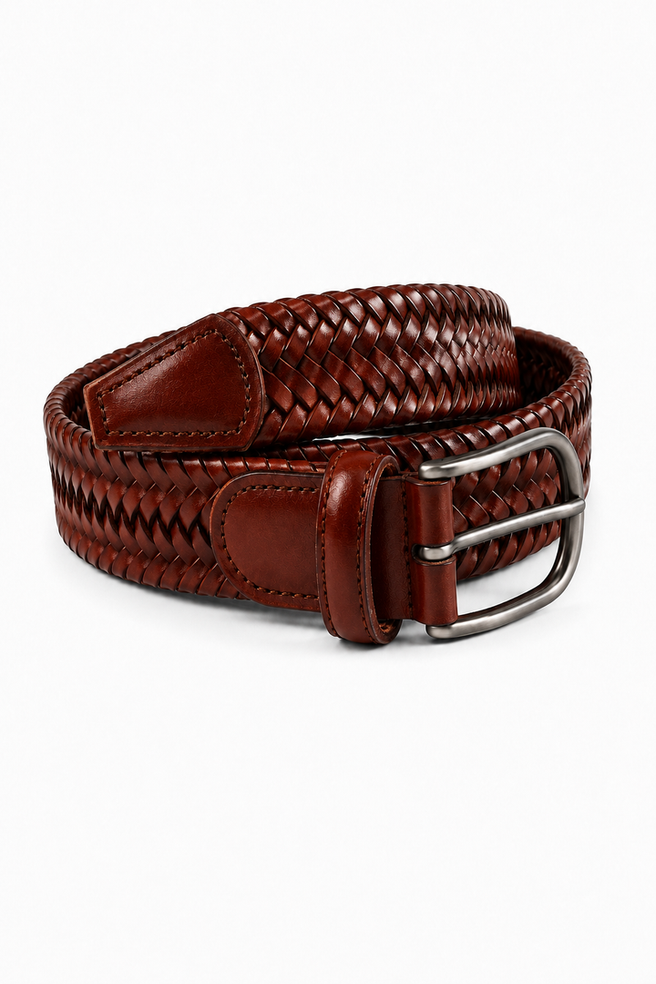 Ceinture tressée en cuir