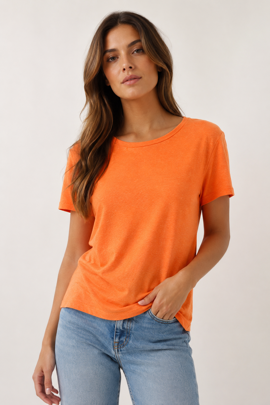 T-shirt col rond en lin