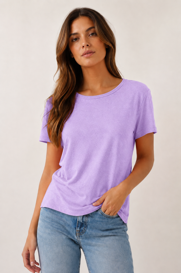 T-shirt col rond en lin
