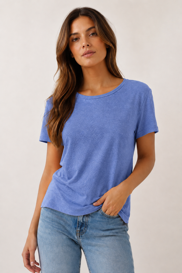 T-shirt col rond en lin