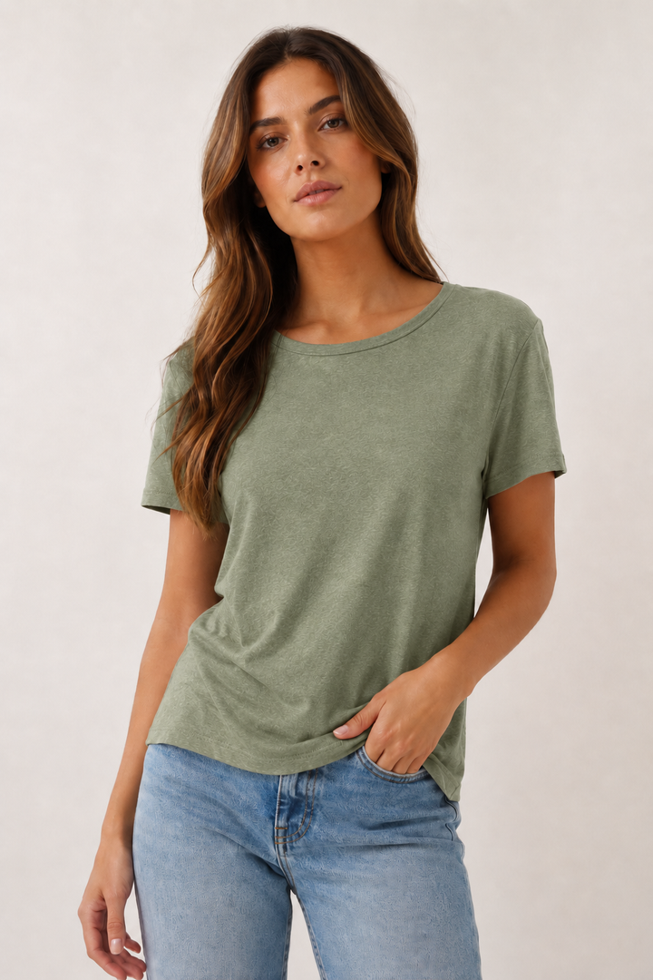 T-shirt col rond en lin