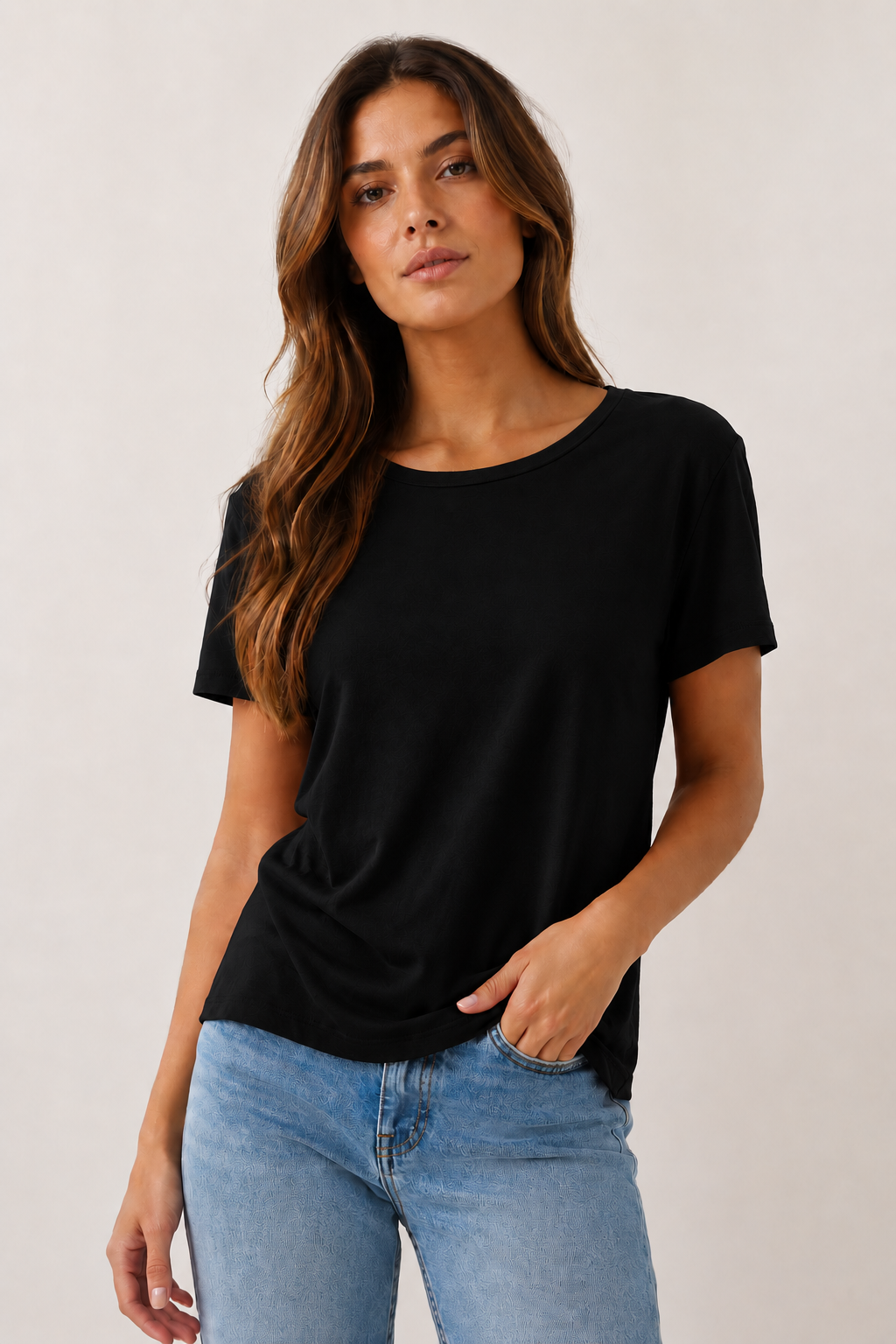T-shirt col rond en lin
