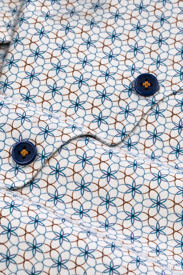 Floral mosaic print casual shirt