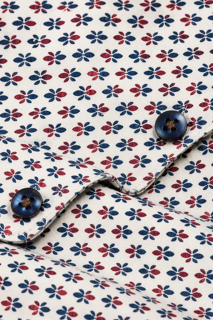 Chemise manches courtes imprimée micro motif
