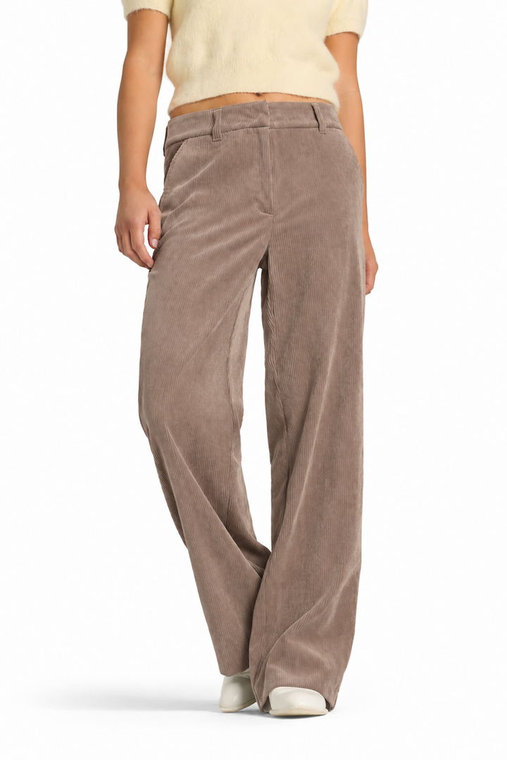 Pantalon à jambe large en velours côtelé Amelie