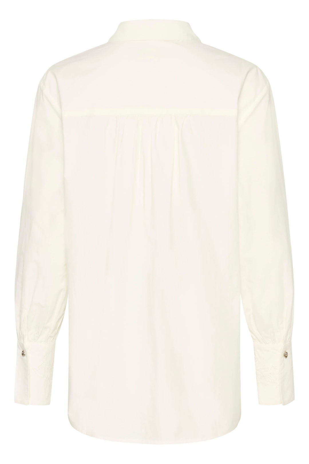 Chemise Alison blanche élégante avec coupe fluide et col classique vue de dos, idéale pour bureau et style décontracté.