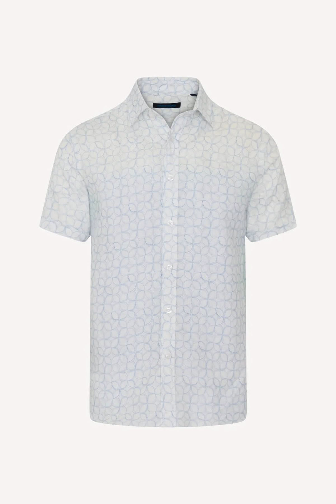 Chemise en lin imprimée manches courtes
