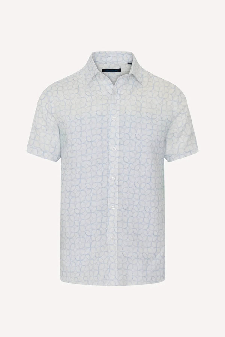 Chemise en lin imprimée manches courtes