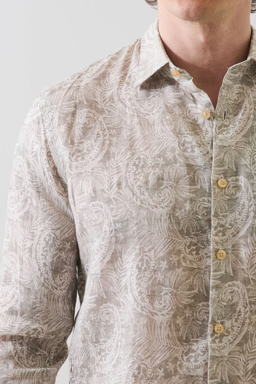 Chemise en lin à motif paisley