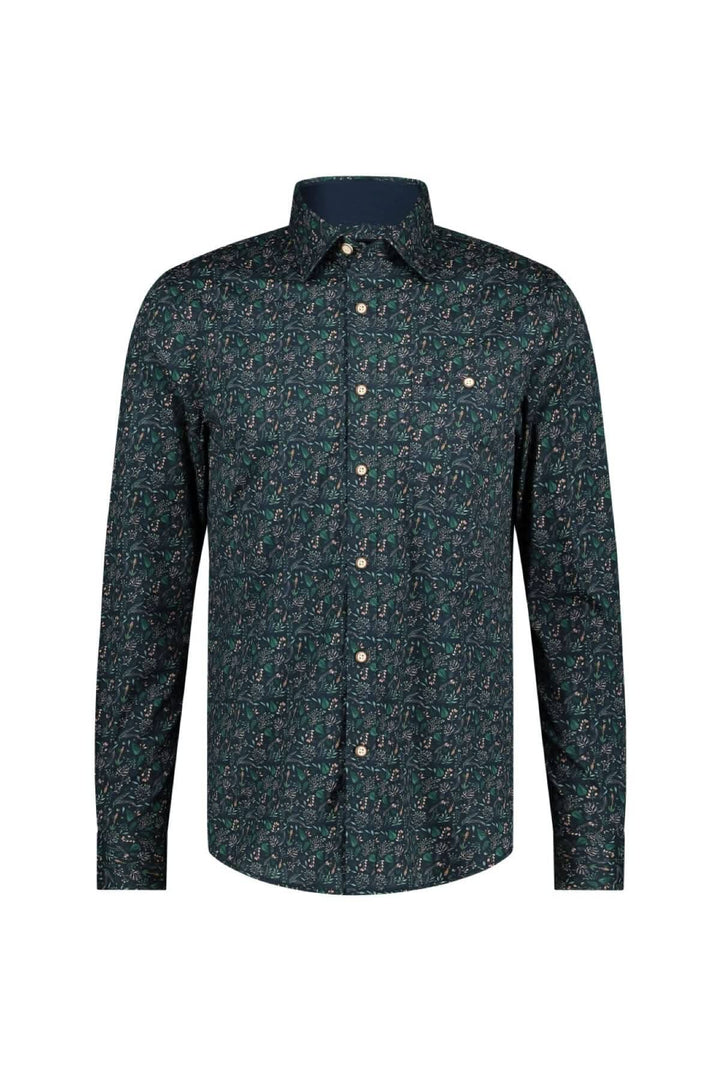 Chemise sport à imprimé feuilles d&