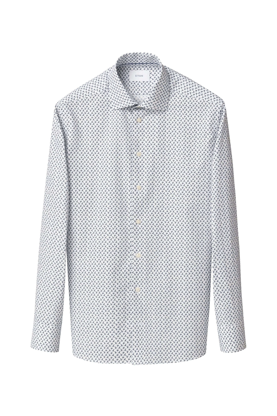 Chemise imprimé original avec petites silhouettes, élégante et raffinée pour tenues formelles.