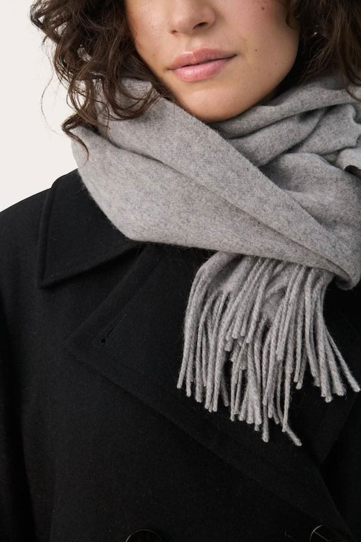 Foulard en laine Kitha gris, accessoire d&