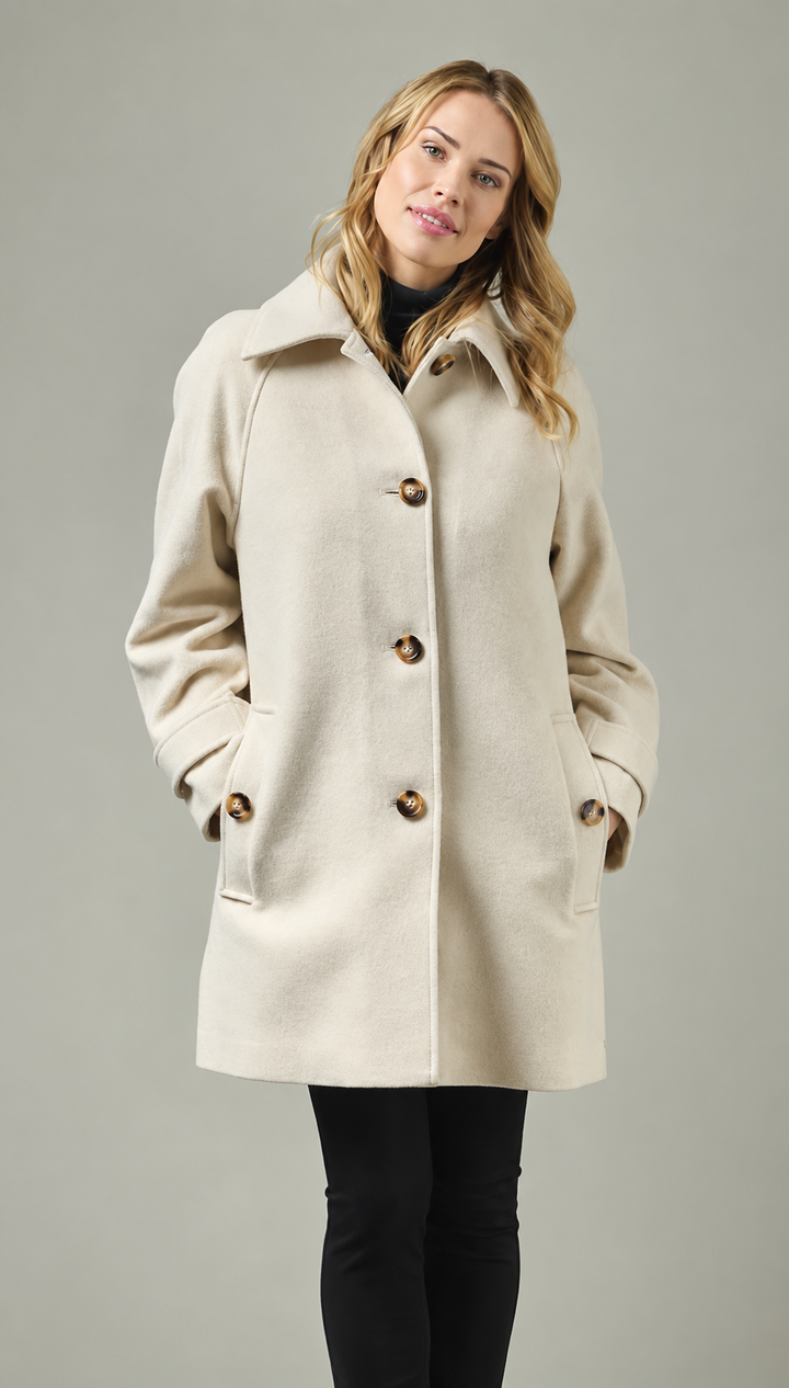 Mid-Length Buttoned Coat