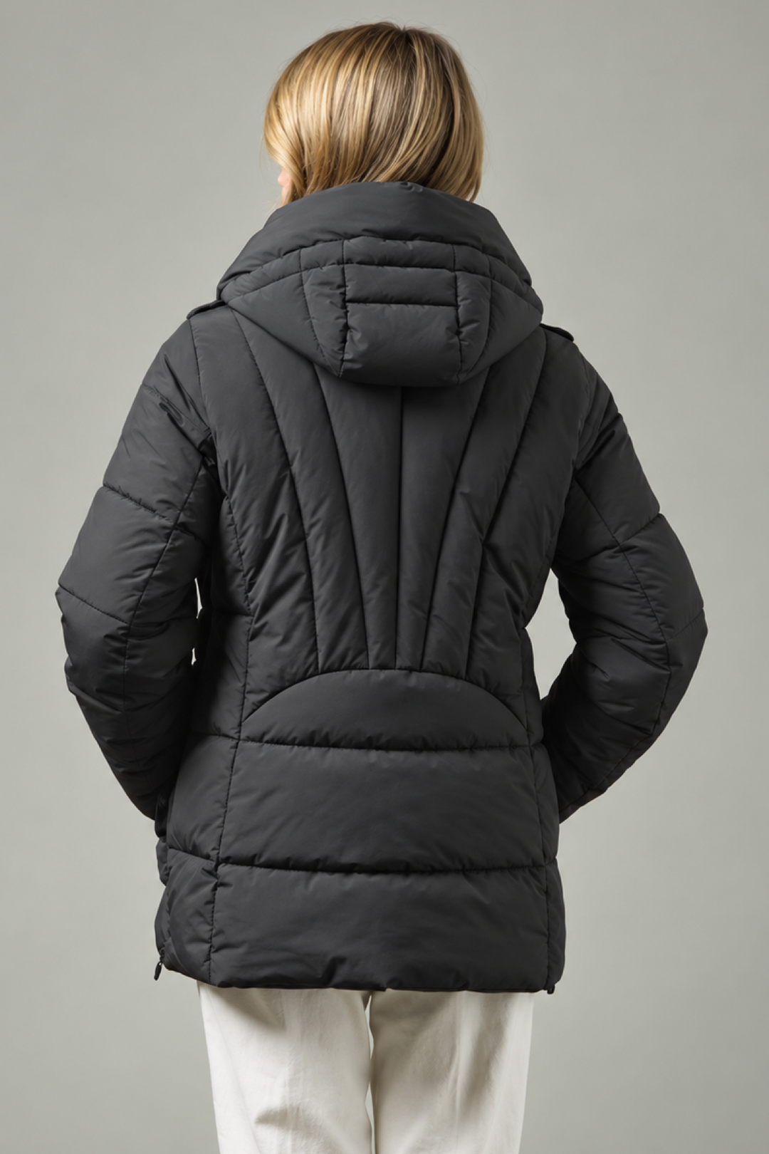 Hooded quilted coat
