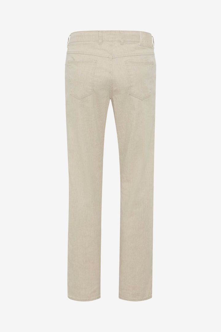 Jean style cooper, coupe décontractée, couleur beige, vues arrière, léger et respirant, parfait pour l&
