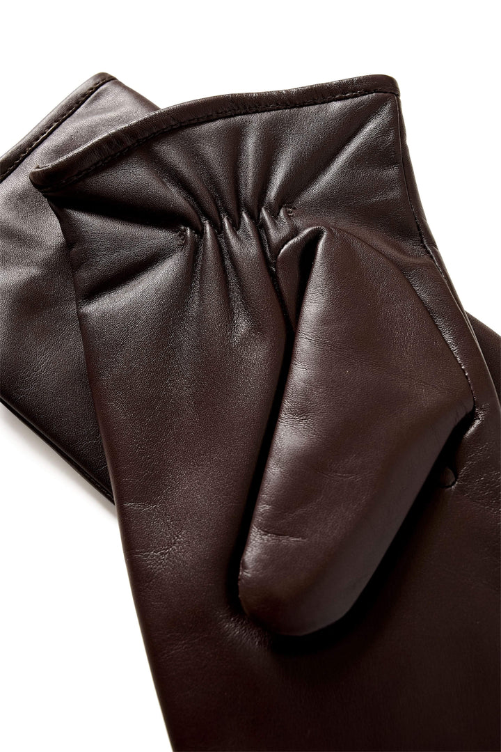 Mitaines Fiori en cuir véritable avec doublure douce et poignet élastiqué, élégantes et chaudes pour l&