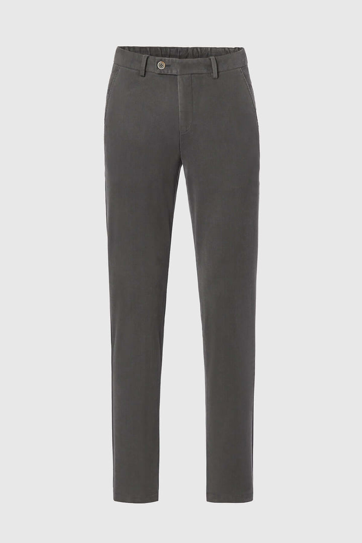 Pantalon Chino Trento en sergé de coton doux avec coupe ajustée et ceinture élastiquée à l&