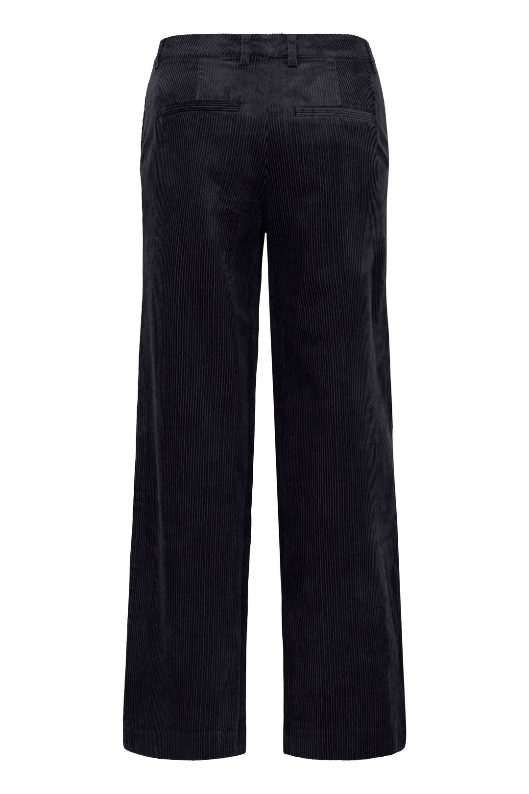 Pantalon Clarissi en velours côtelé noir, coupe large rétro-chic avec taille haute pour un look moderne et sophistiqué.