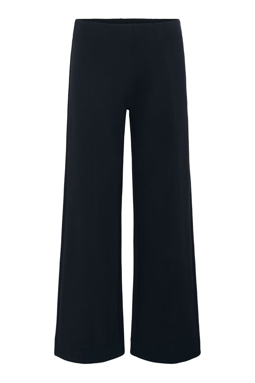 Pantalon classique Vinda avec jambe large et taille élastique pour confort et élégance, parfait pour le bureau ou sorties du week-end.