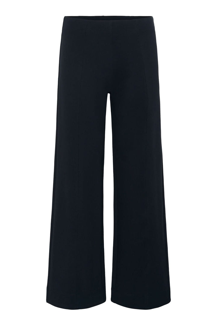 Pantalon classique Vinda avec jambe large et taille élastique pour confort et élégance, parfait pour le bureau ou sorties du week-end.