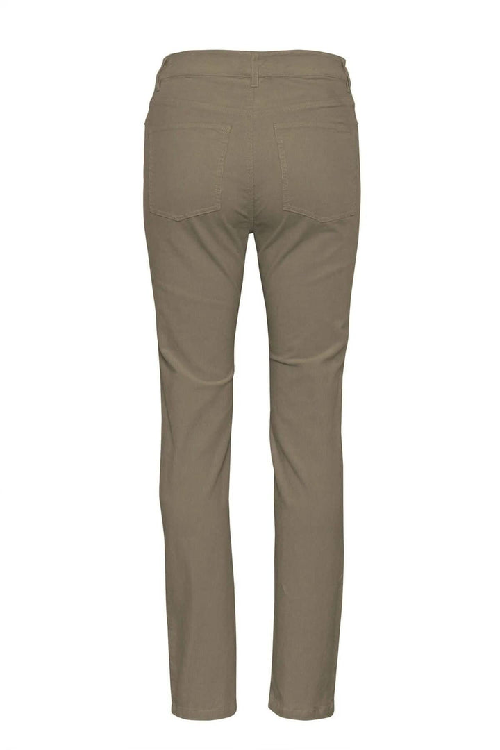 Pantalon en corduroy Rana vue arrière, fin velours côtelé, taille haute, jambe droite, 5 poches, légèrement extensible.