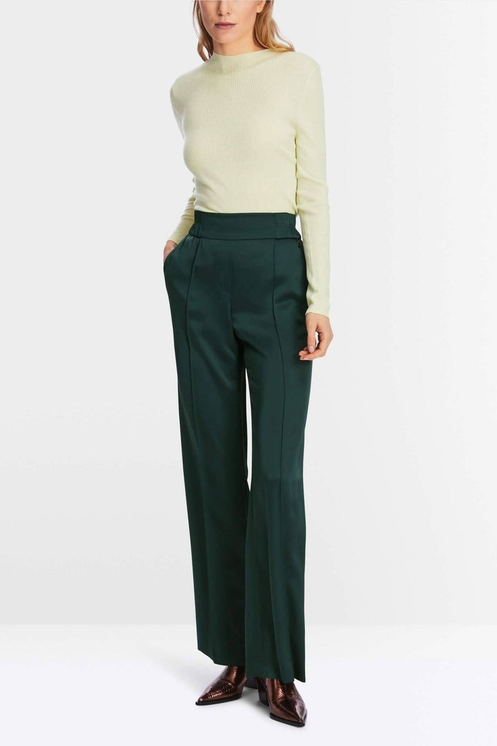 Pantalon à jambe large WASHINGTON en tissu doux, ceinture élastiquée, poches, longueur de jambe 34 pouces.