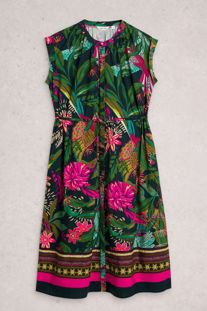 Robe Lauryn longue fluide imprimé tropical