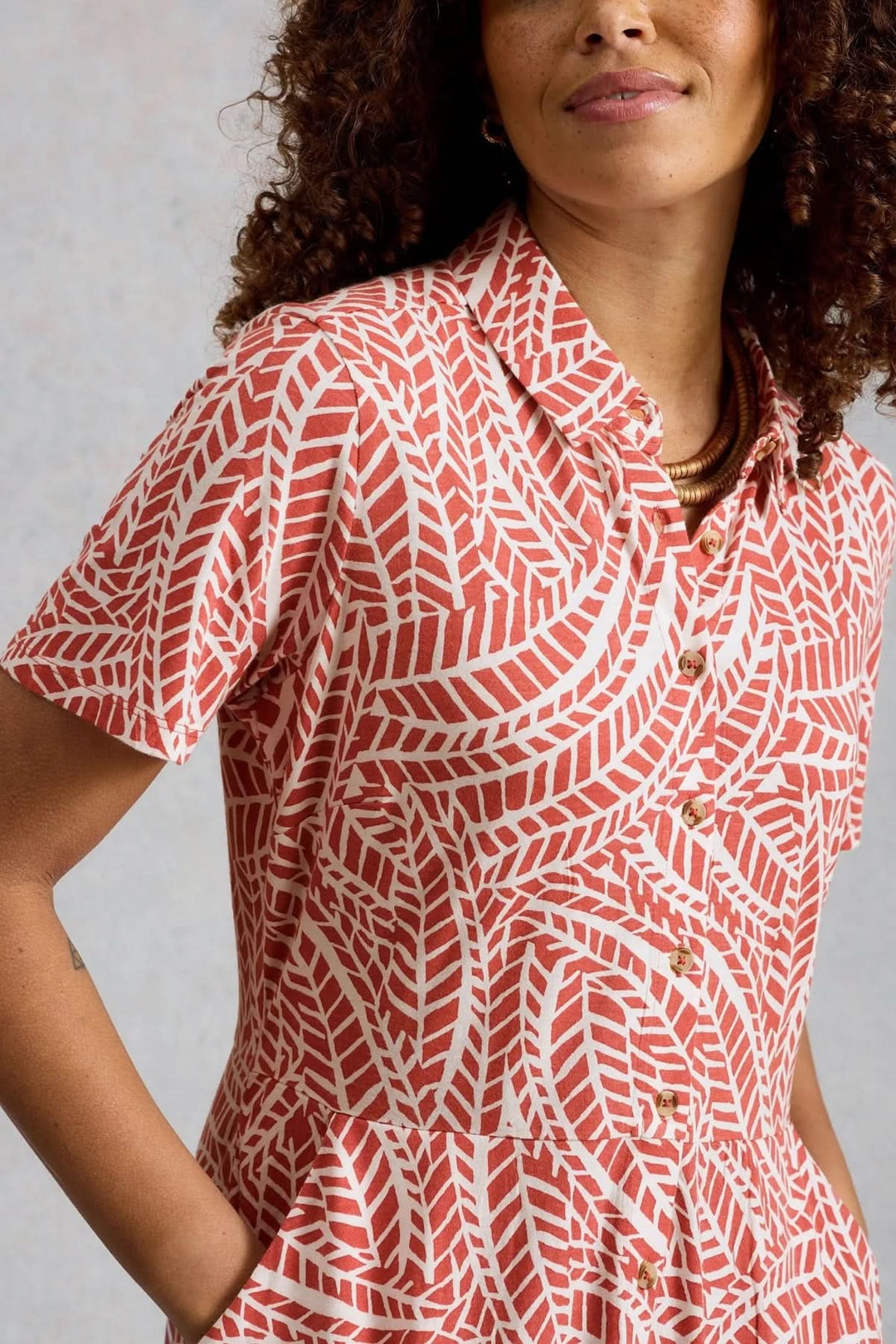 Robe Ria courte imprimée col chemise