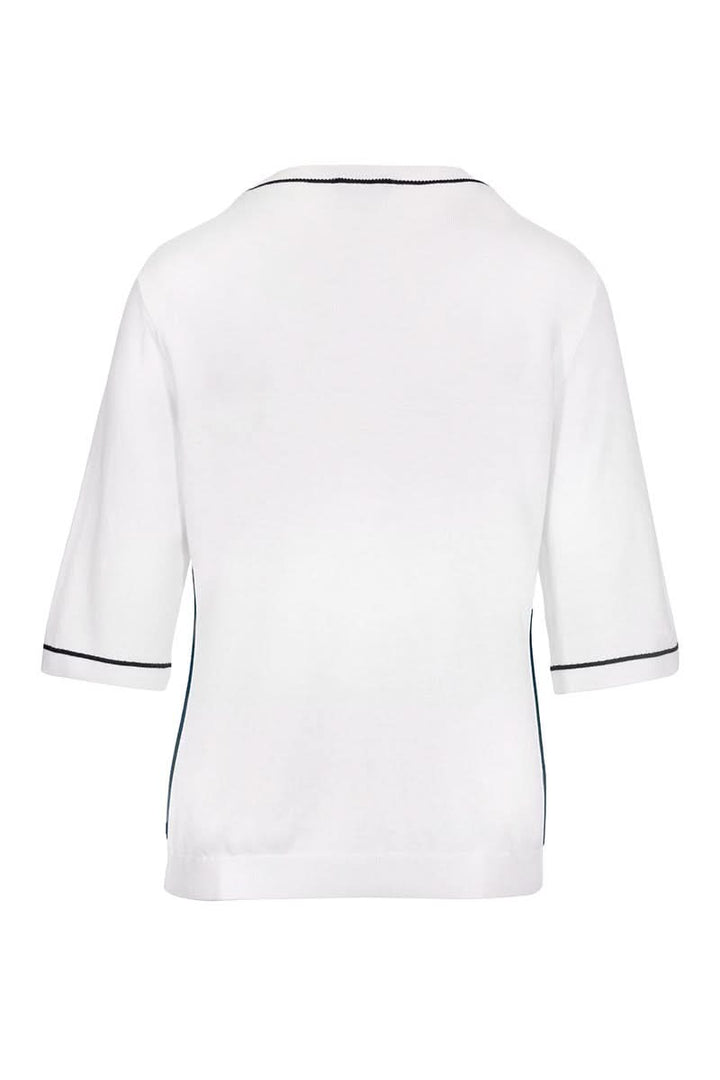 T-shirt avec lignes, design épuré avec finitions contrastantes, coupe droite, manches courtes, texture douce pour un confort optimal