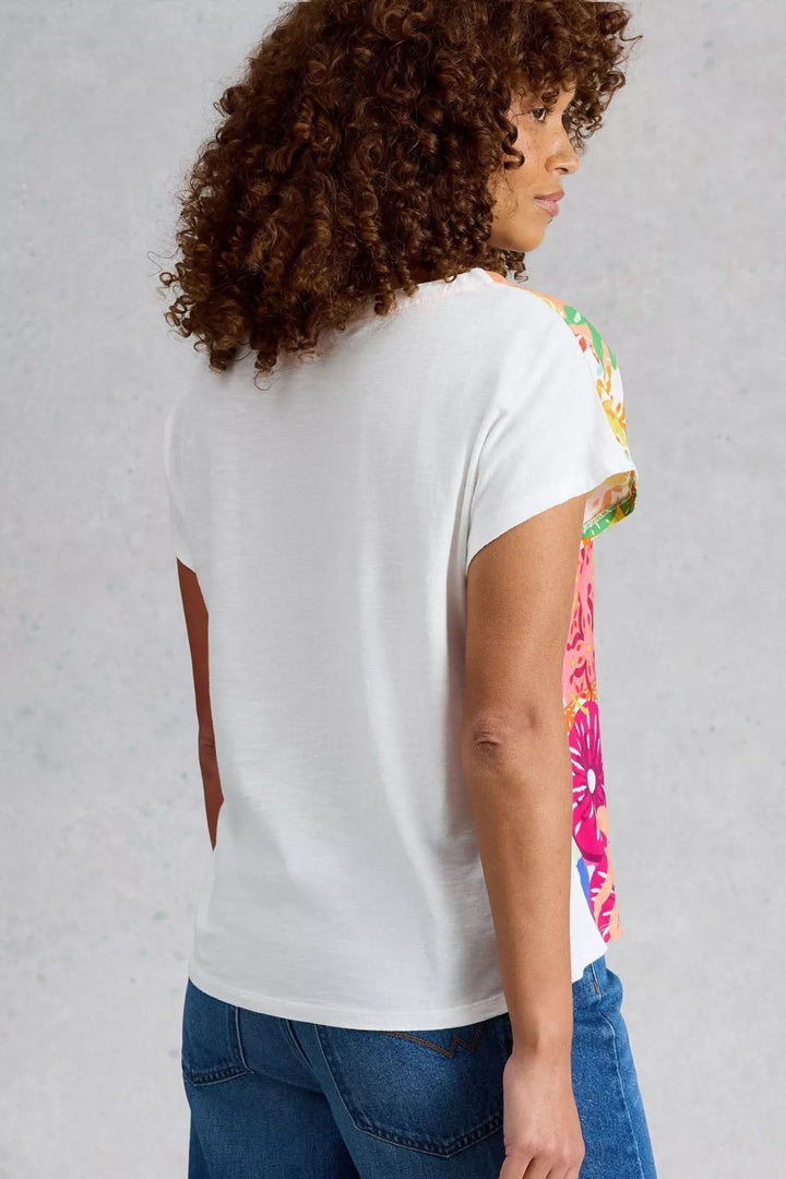T-shirt imprimé effet mix matières