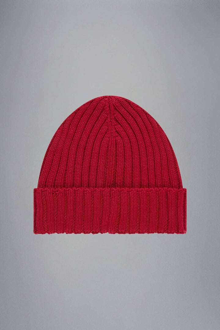 Tuque de laine rouge en maille côtelée, confortable et rétro, idéale pour l&