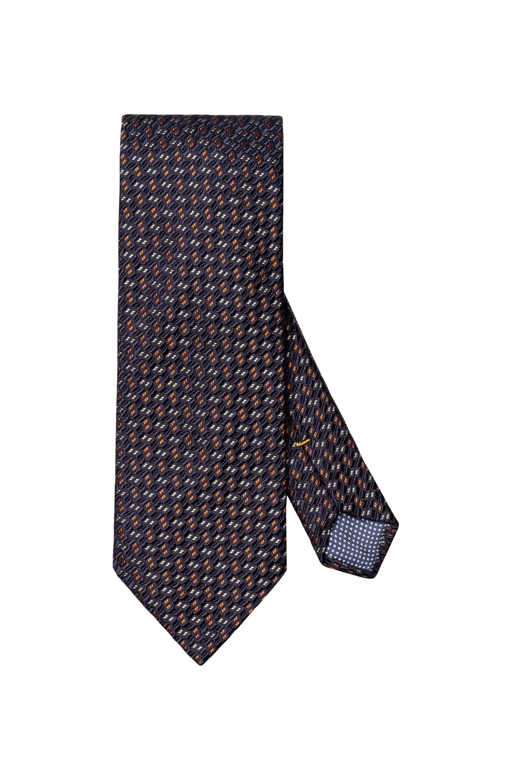 Cravate en soie à motif géométrique structuré, idéale pour un look professionnel élégant.