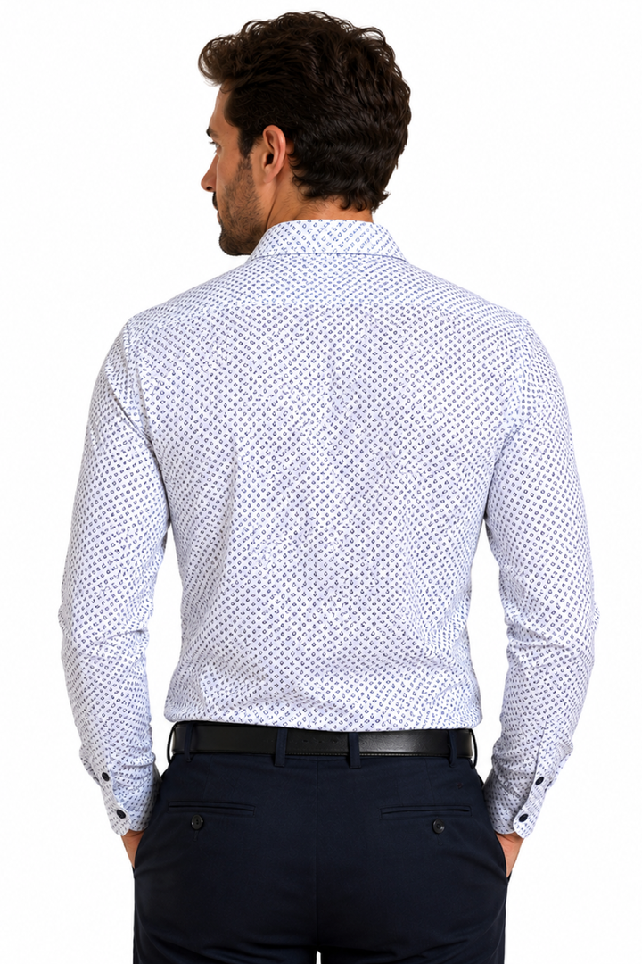 Chemise habillée imprimée géométrique