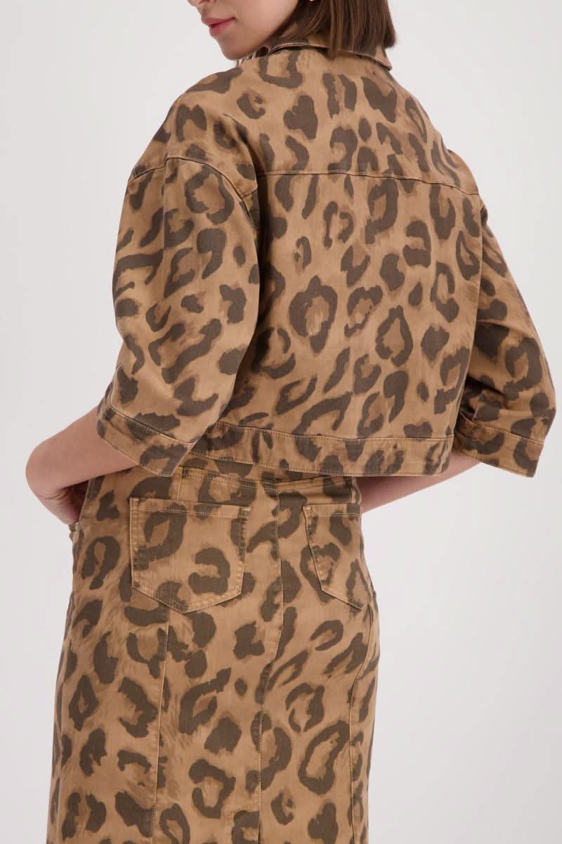 Veste courte imprimée léopard