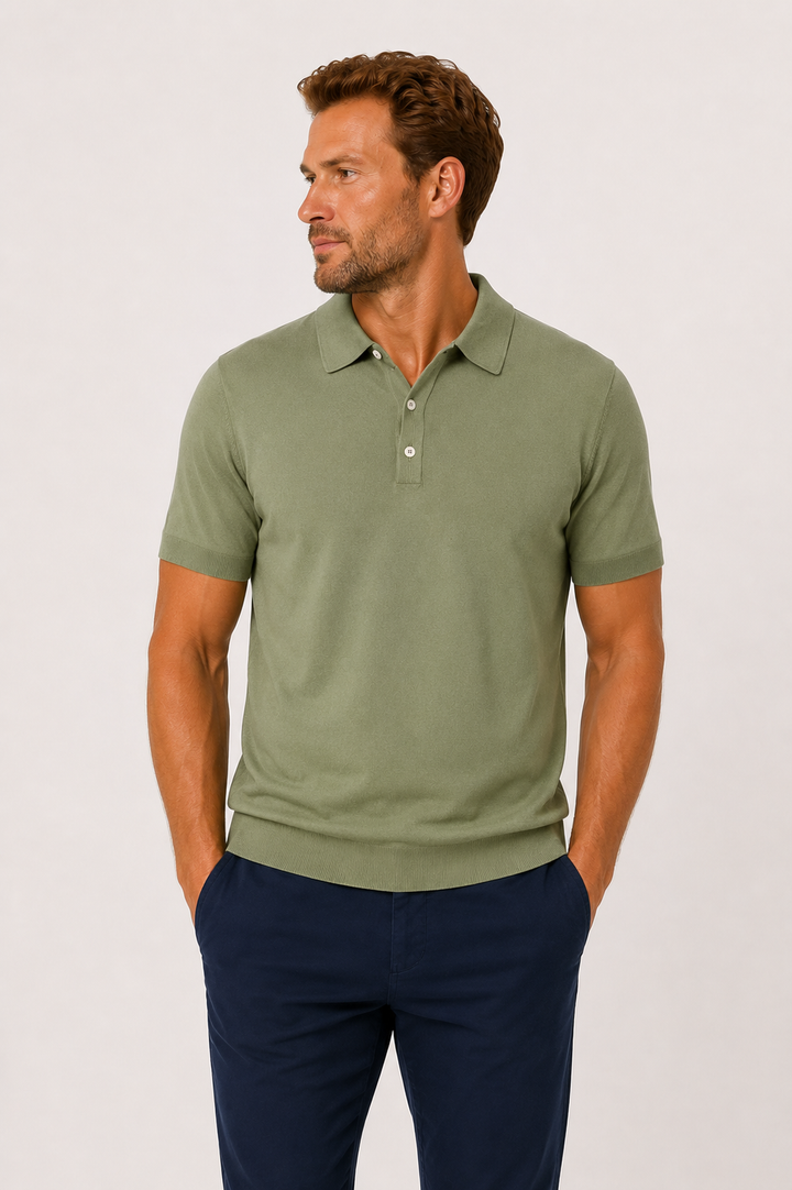Polo en coton tricoté ultra doux