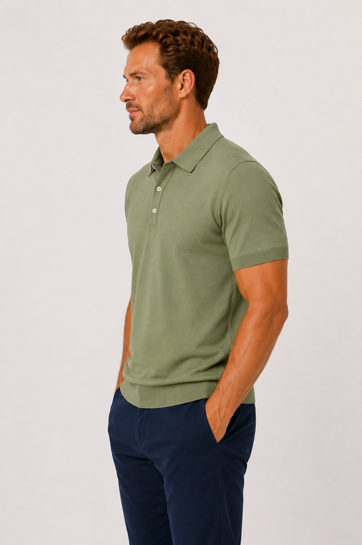 Polo en coton tricoté ultra doux